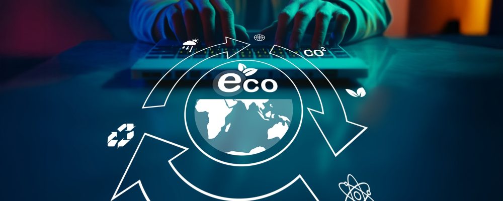 A,Hands-on,Approach,To,Eco-friendly,Technology,,Featuring,A,Laptop,With